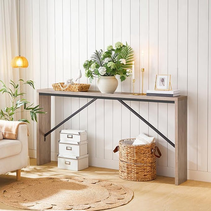MAHANCRIS Console Table, 62.2" Long Sofa Table Behind Couch, Narrow Entryway - Image 2