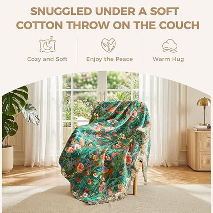 LUTBM Boho Throw Blanket for Couch Sofa Chair Cotton Summer Breathable Blankets - Image 4