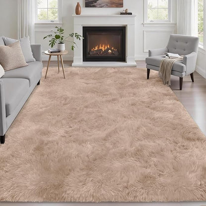 6x9 Area Rugs for Living Room Bedroom: Ultra Soft Fluffy Shag Rug Upgrade by Luxturiy