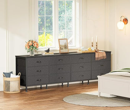 Huuger 70 Inch Black Dresser for Bedroom, TV Stand for 65, 80 Inch TV, 12 - Image 9