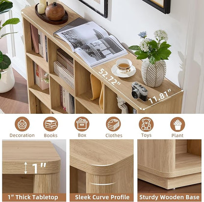 Joaxswe 12 Cube Storage Organizer, Wood Floor Standing 3-Tier Cubby Bookcase - Image 4