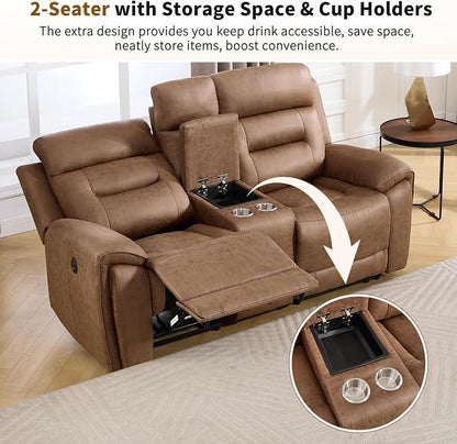 ANJ Oversized Power Reclining Loveseat Sofa Set of 2 - Image 5