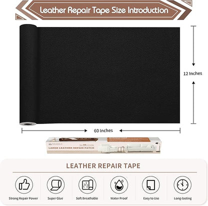 KING MOUNTAIN Leather Repair Patch, 12 x 60 Inches self Adhesive Leather Repair - Image 4