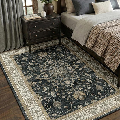 RELEANY Area Rugs 5'x7' Washable Non-Slip, Floral Vintage Distress Print - Image 2