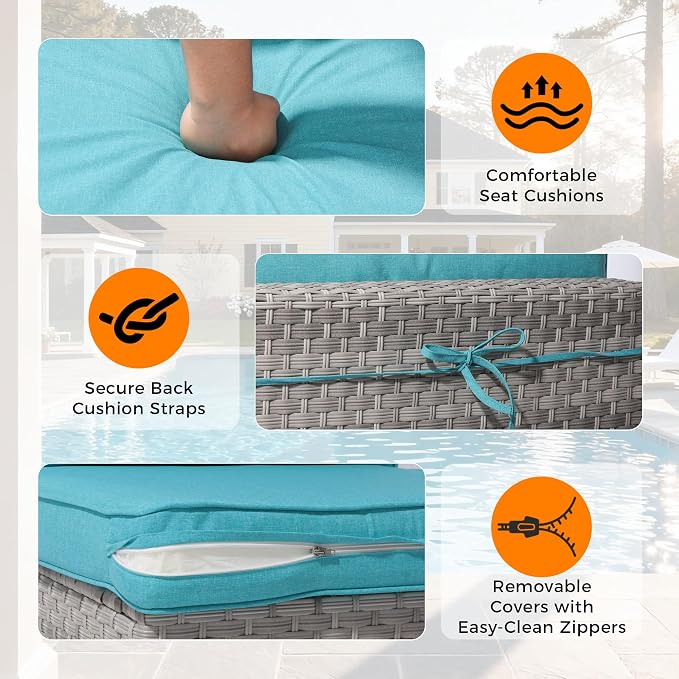 12-Seat Modular Patio Furniture Set – Outdoor Wicker Sectional Sofa - Image 6