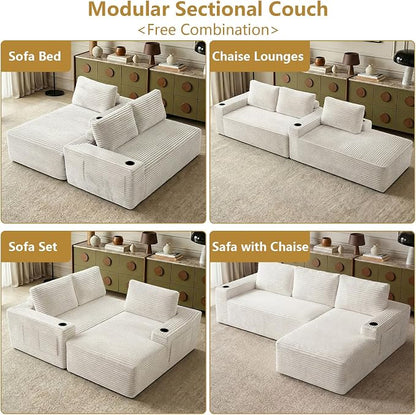 104" Cloud Sectional Couch L-Shaped - Image 3