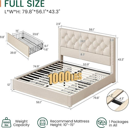 LARMACE Full Size Bed Frame - Image 2