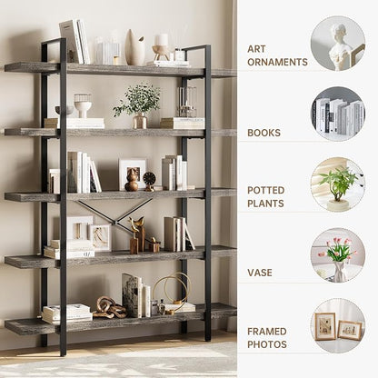 OtterOasis Heavy Duty 5-Tier Industrial Bookcase, 120lbs Shelf Capacity - Image 3