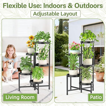 iDavosic.ly Plant Stand Indoor Outdoor, 5 Tier Corner Metal Flower Display - Image 6