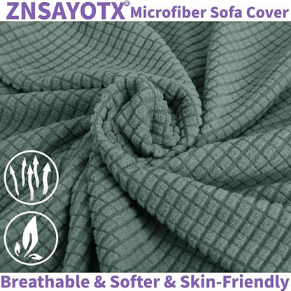 ZNSAYOTX Super Stretch Couch Cover Love Seat Sofa Covers - Image 8
