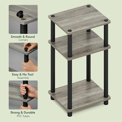 Furinno JUST Side Table, 3-Tier End Table, Open Shelves Night Stand, Bedside - Image 4