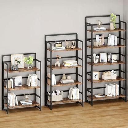 No Assembly Folding Bookshelf, 4 Tiers Collapsible Book Shelf - Image 5