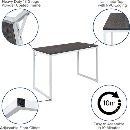 EMMA + OLIVER Industrial Modern Desk-47"L Commercial Grade Home Office - Image 5