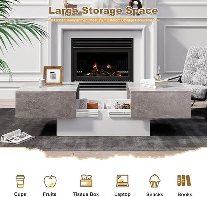 HedoAjim Coffee Table with Large Storage - Image 4
