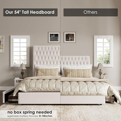 King Size Bed Frame 54" Tall Headboard - Image 5