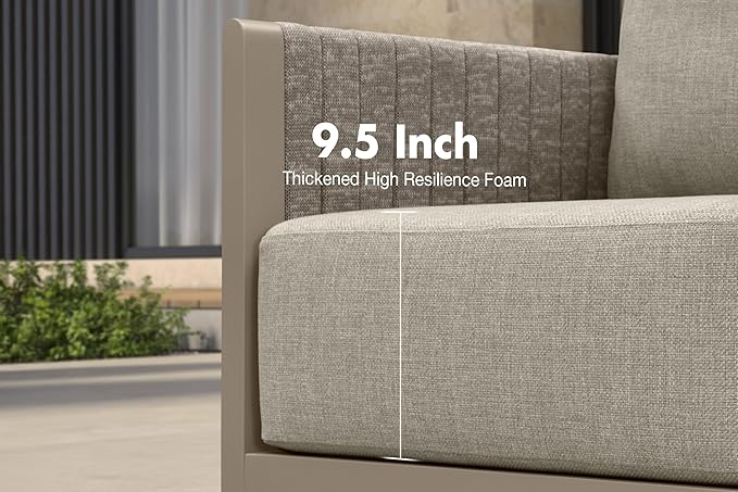 PURPLE LEAF Patio Furniture Set 6 Pieces Patio Seating Sofas - Image 2