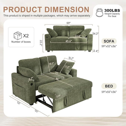 Hanherry 59" Loveseat Sofa - Image 3