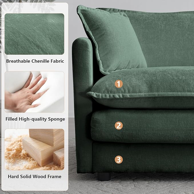 mikibama Modular Sectional Sofa, 111.5 Inch U Shaped Couch Set - Image 4