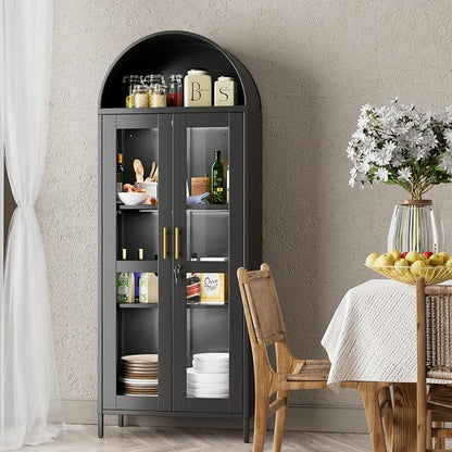 72.83'' Tall Metal Arched Bookcase by JAORD