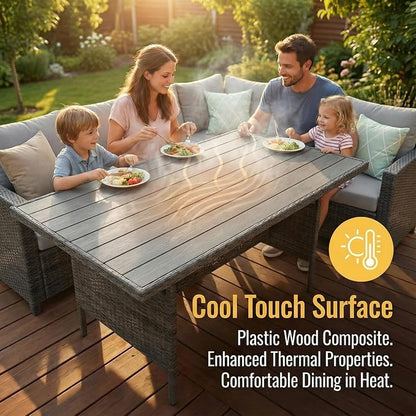 Wisteria Lane 7 Piece Patio Furniture Set, High Curved Back Wicker Outdoor - Image 6