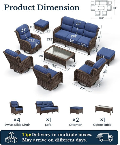 HILLGA Luxury High Back Patio Furniture Set - Image 2