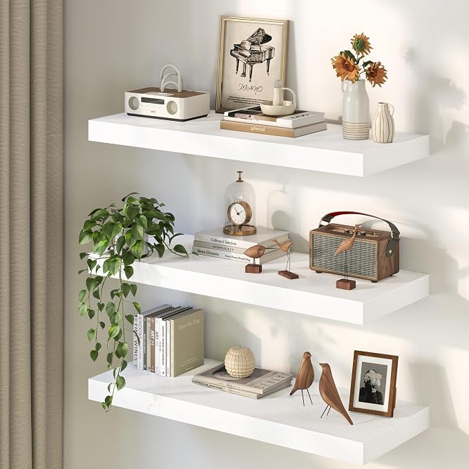 White Floating Shelves 48Inch Long, 12 Inch Deep Floating Shelves - Image 3