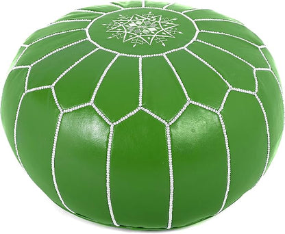 Marrakesh Gallery Genuine Leather Round Pouf Unstuffed by MarrakeshGallery