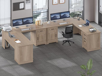 SEDETA Farmhouse 69" Executive L Shaped Desk, Corner Computer Desk - Image 7