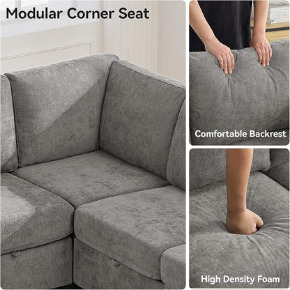 104'' U Shaped Modular Sofa, Sectional Couches - Image 4