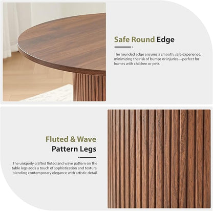 31.5" Round Dining Table for 2-4, Modern Farmhouse Kitchen Table - Image 4