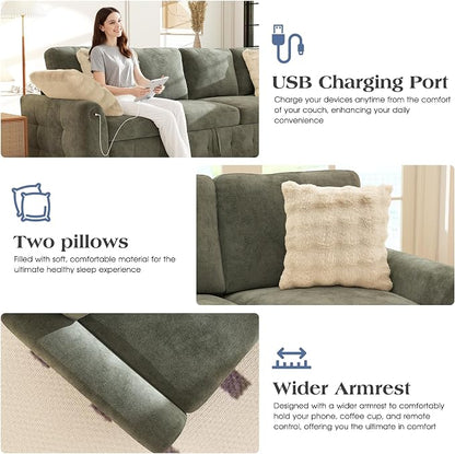 Ihanherry 59-inch Convertible Sofa Bed, Pull Out Sleeper - Image 5