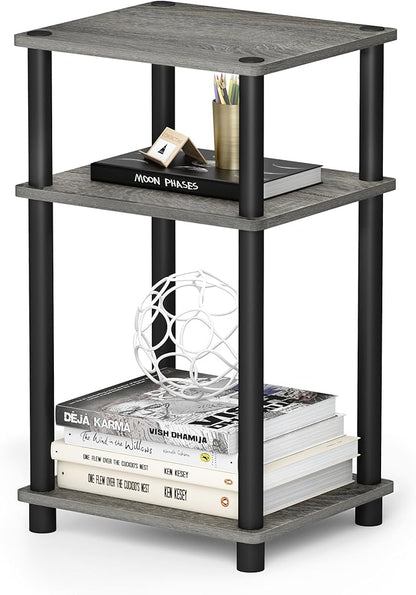 Furinno JUST Side Table Set of 2, 3-Tier Modern End Tables, Open Shelves Night - Image 7