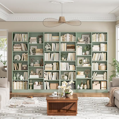 FACBOTALL Triple Wide Bookshelf, 6 Tier Large Bookshelf, Bookcase - Image 2
