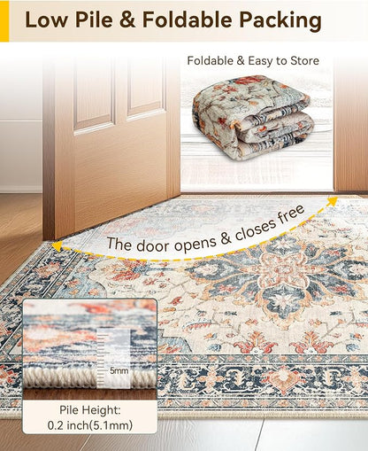 RELEANY Area Rugs 2'x8' Runner Rug Non Slip Washable - Image 5