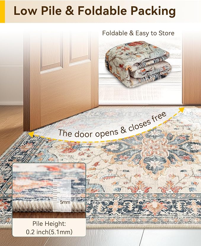 RELEANY Area Rugs 2'6"x4' Kitchen Rugs Entry Rug Small Rugs - Image 5