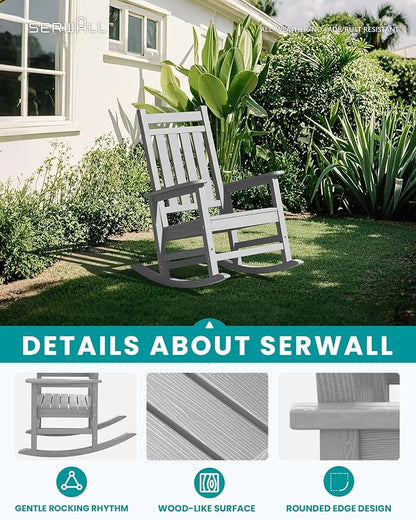 SEWALL HDPE Rocking Chair, Oversized Outdoor Rocking Chair - Image 3