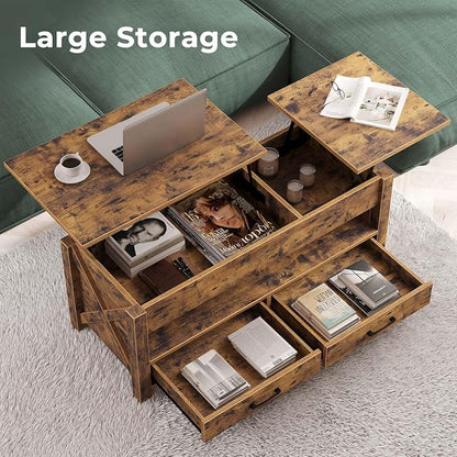 Seventable Coffee Table, 47.2" Lift Top Coffee Table - Image 4