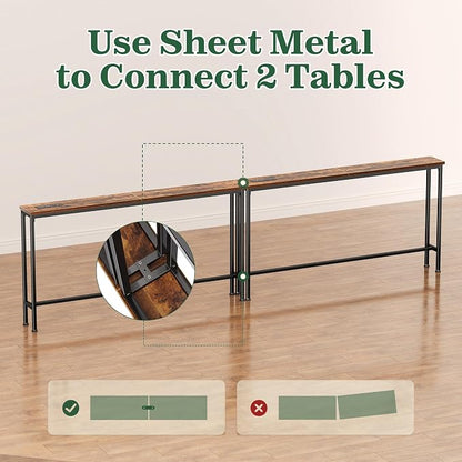 SUPERJARE 106.3 Inch Sofa Table - Image 9