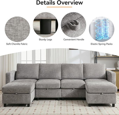 WUTUTUEE 58”Modular Sectional Loveseat Sofa - Image 3