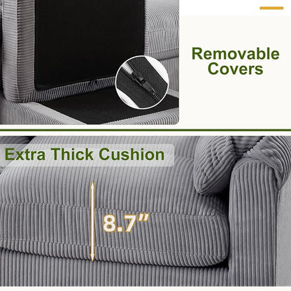 HAOMARKETS Corduroy 2-Seater Sofa, Upholstered Loveseat Couch - Image 6