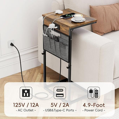 Vagusicc C-Shaped End Table Set of 2, Adjustable Height Side Table - Image 7