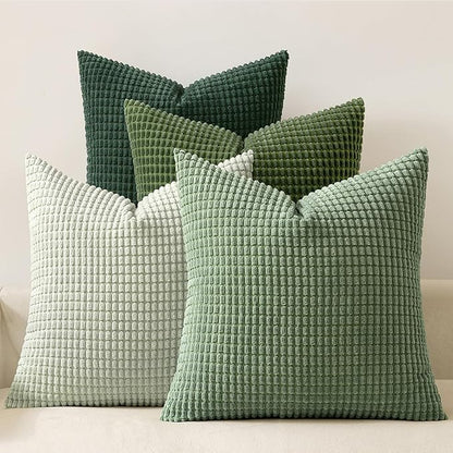 MIULEE Sage Green Pillow Covers 16x16 Inch Set of 4 Spring Boho Farmhouse Home by MIULEE