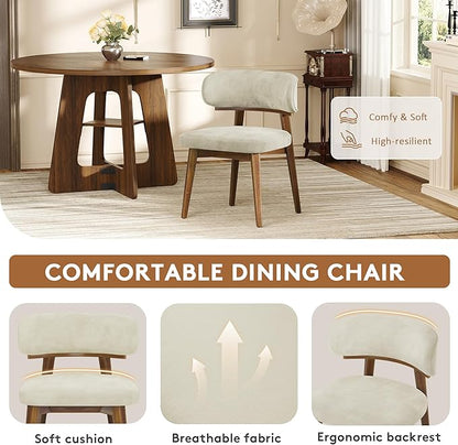Dining Chairs Set of 4, Modern Upholstered Dining Chairs, Wooden Kitchen Chairs - Image 4