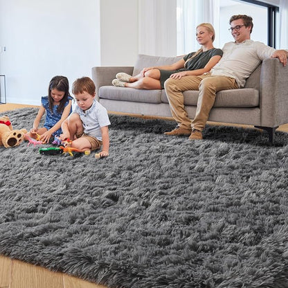 PAGISOFE Grey Fluffy Rugs for Bedroom 4x6 Area Rug Shag Rug for Kids Room Furry - Image 7