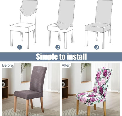 BIETYONE Stretch Dining Chair Covers Set of 2, Soft Removable Washable Kitchen - Image 4