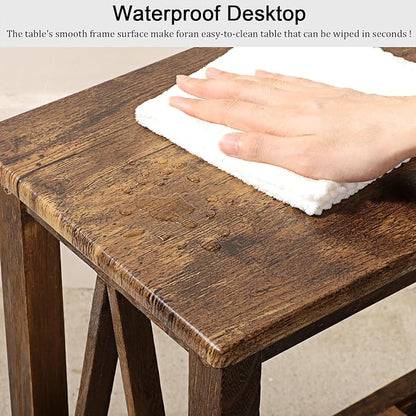 End Side Table with Storage Shelf Rectangle Narrow Nightstand Console Tables - Image 7