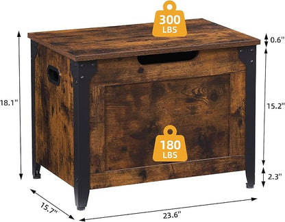 IDEALHOUSE Storage Bench, 23.6" Retro Wooden Storage Chest - Image 3