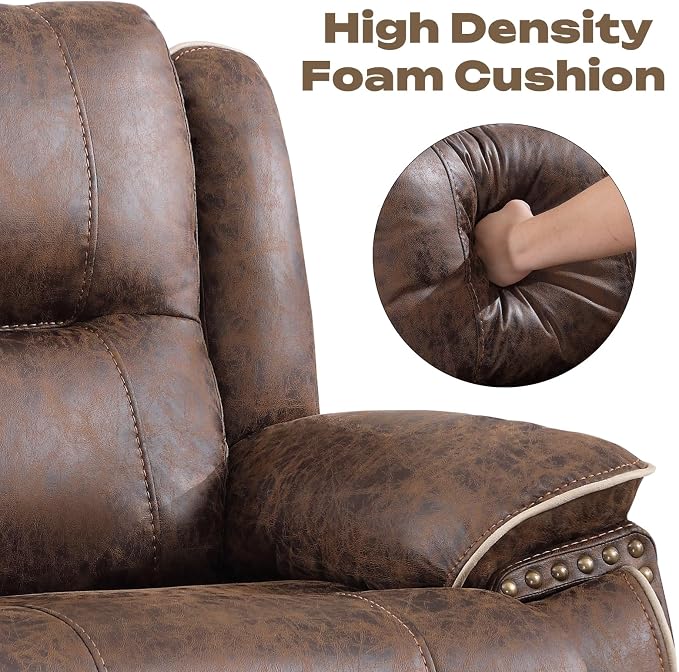 EBELLO Faux Leather Manual Recliner Chair, 1 Seater Reclining Sofa Chair - Image 6