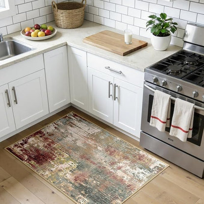 RELEANY Washable Area Rugs 3x4 Non-Slip Modern Abstract Soft - Image 3
