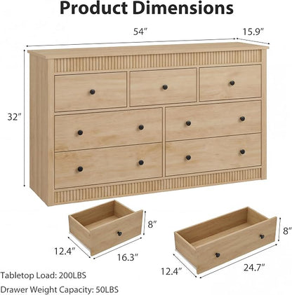 GarveeHome 7 Drawer Dresser for Bedroom, Modern Long Storage Dresser Organizer - Image 2